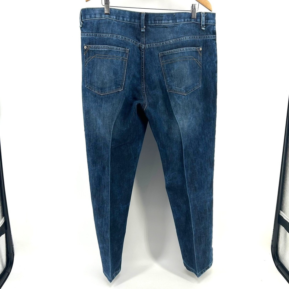 Six Lincoln Mens Straight Fit Dark Wash Blue Denim Jeans 40x30 Cotton Blend - Picture 4 of 4